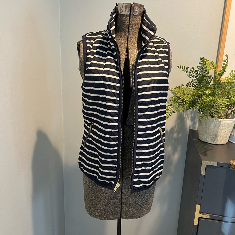 Navy Striped Women's Vest